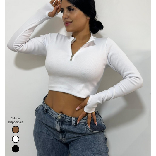 Nueva Blusa Manga Larga Con Cierre - Tela Rib Premium + Envío Gratis 💥OFERTA ESPECIAL💥 X2 Unidades $115.100