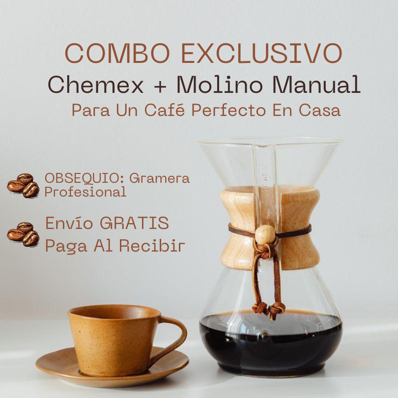 NUEVO COMBO CHEMEX + MOLINO MANUAL + GRAMERA GRATIS CON ENVÍO INCLUIDO ☕✨