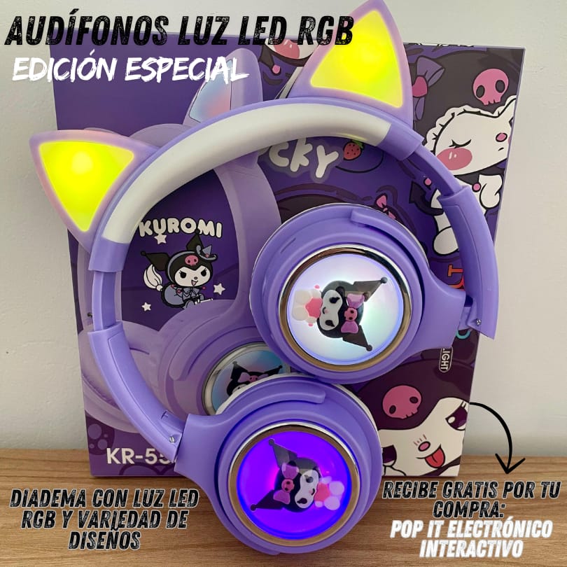 Audífonos Bluetooth con Personajes Edición Especial + Pop It Electrónico GRATIS 🚚 y Envío Incluido