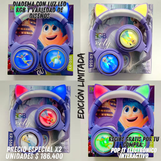 Audífonos Bluetooth con Personajes Edición Especial + Pop IT Electrónico GRATIS 🚚 y Envío Incluido